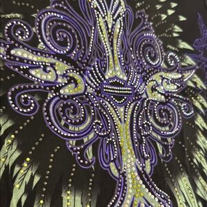 Harley-Davidson Black and Blue Graphic Long Sleeve Blouse